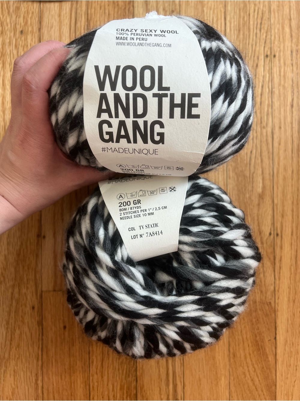 Wool and the Gang Chunky Marled Black & White Wool Yarn Bundle